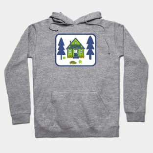 Cosy Cabin (Neon Green & White) Hoodie